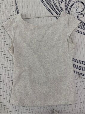 Garage Light Heather Gray Open Back Cap Sleeves Top